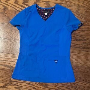 Women's Blue Scrub Top
